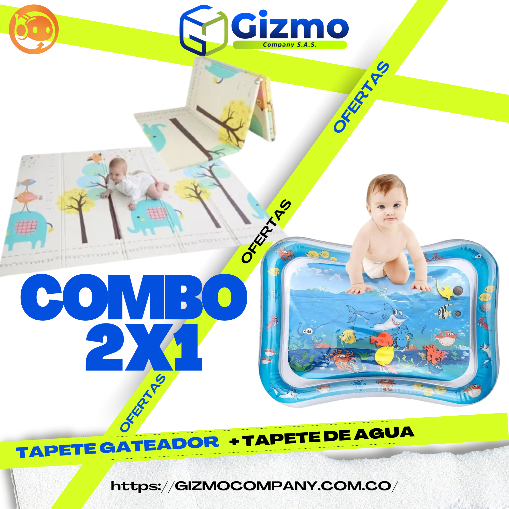 Combo Tapete Gateador + Tapete Agua Bebe